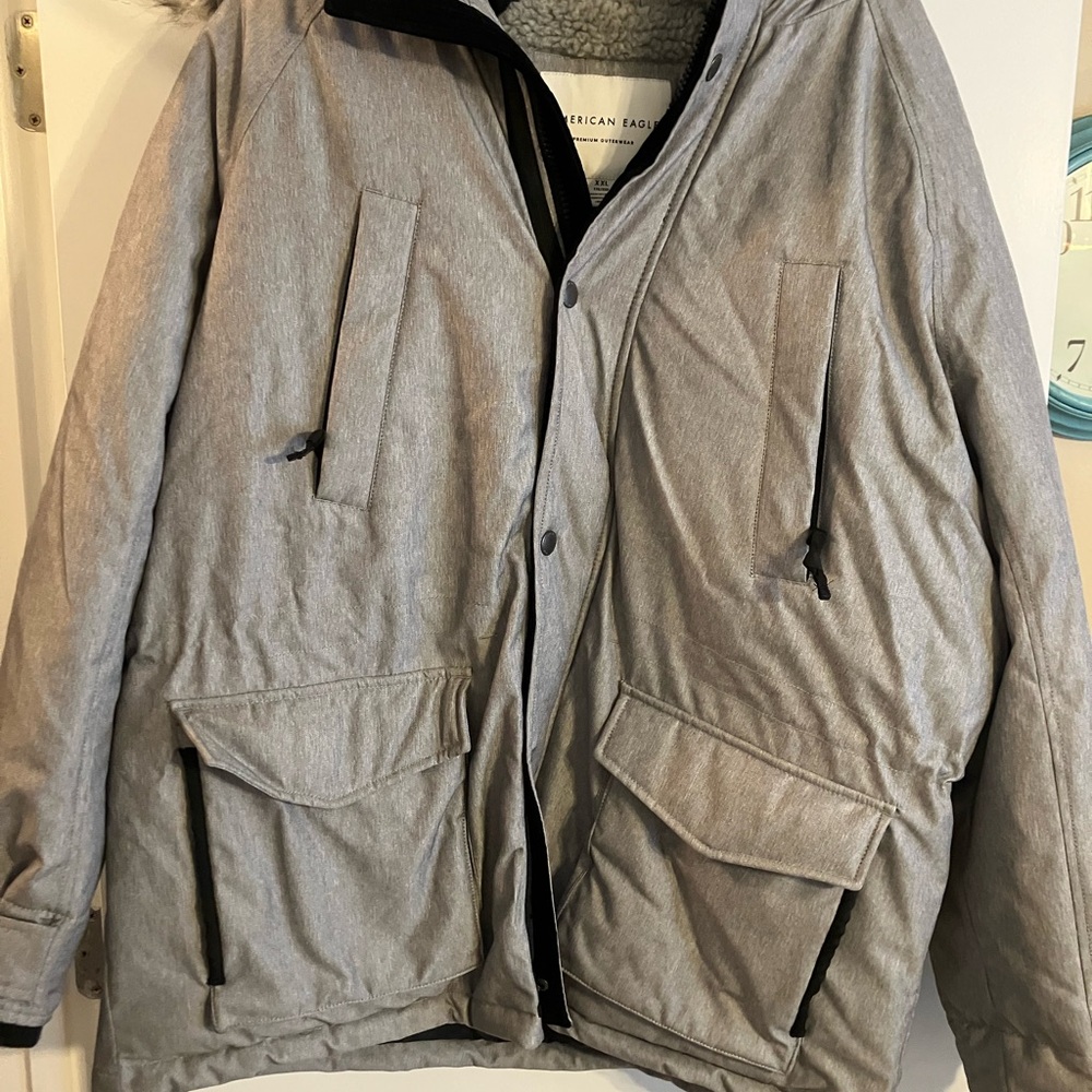 American Eagle Outfitters Heavy Parka with fur hood and Sherpa insulation